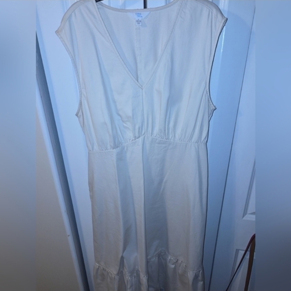 Time and Tru Cream Sleeveless Midi Dress - Picture 3 of 5